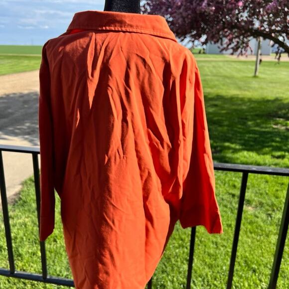 Blair Women’s 2XL button down top, burnt-orange color, 3/4 length sleeves - Picture 4 of 7